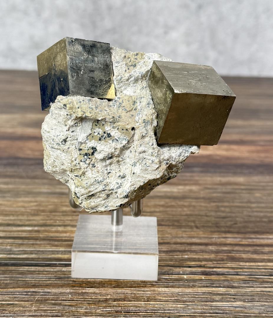 Iron Pyrite Cubes in Limestone Mineral Specimen (1 of 4)