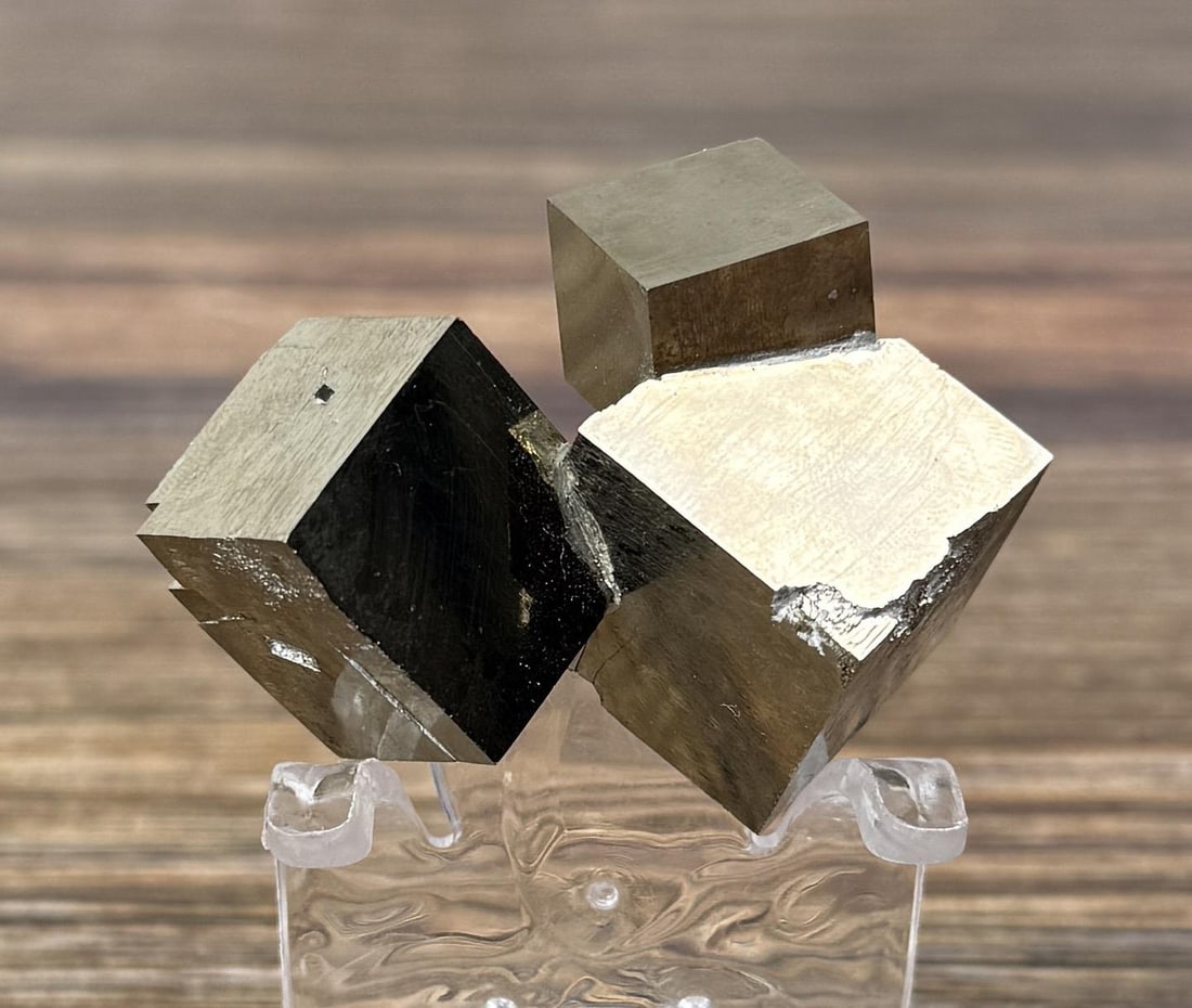 Cubic Iron Pyrite Crystal Cluster Mineral Specimen (1 of 3)