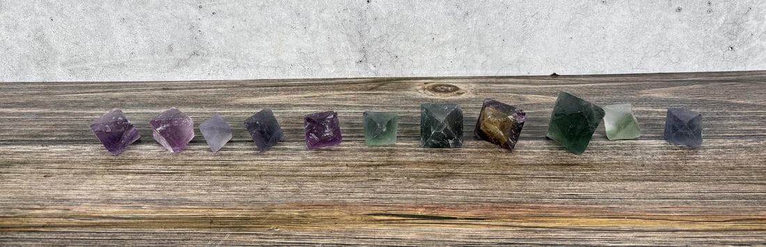 Group Of Green & Purple Fluorite Crystals (1 of 7)