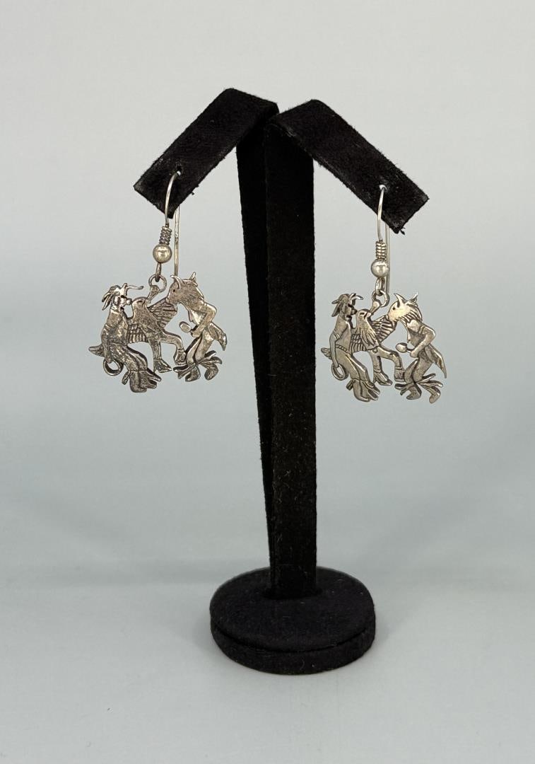 Hopi Sterling Silver Kachina Dancer Earrings (1 of 3)