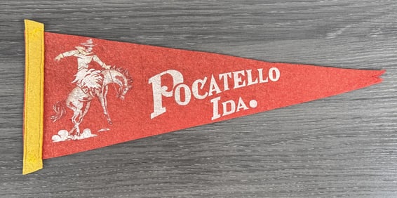 Pocatello Idaho Bucking Bronc Souvenir Pennant