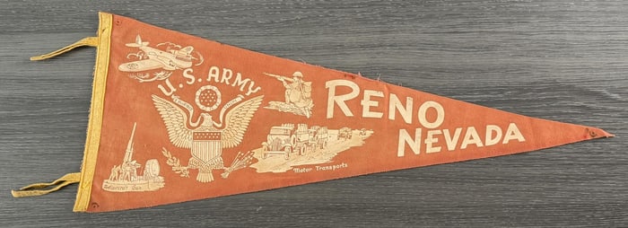WW2 US Army Reno Nevada Souvenir Pennant
