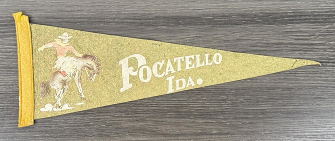 Pocatello Idaho Bucking Bronco Felt Pennant