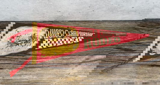 World Championship Rodeo Souvenir Felt Pennant