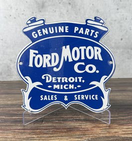 Porcelain Ford Motor Co Detroit Sign