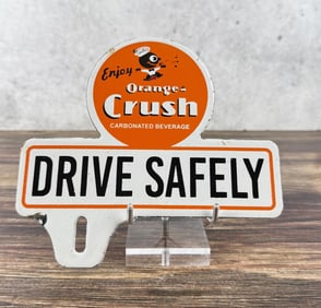 Porcelain Orange Crush License Plate Topper