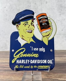 Porcelain Harley Davidson Oil Sign