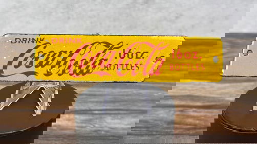 Coca Cola Porcelain Door Push Sign