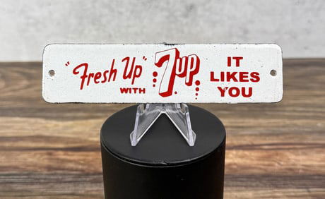 Fresh Up 7up Porcelain Door Push Sign