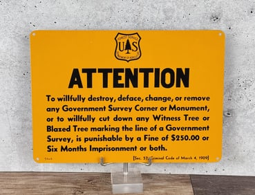 USFS Forest Service Attention Witness Tree Sign