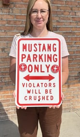 Mustang Parking Only Metal Sign