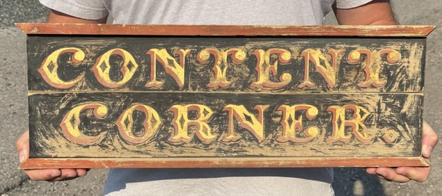 Antique Content Corner Virginia City Montana Sign