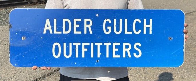 Alder Gulch Outfitters Montana Highway Sign