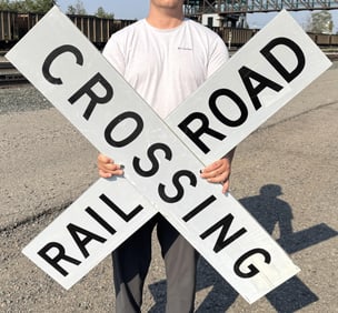 Montana Railroad Crossing Metal Sign Crossbuck