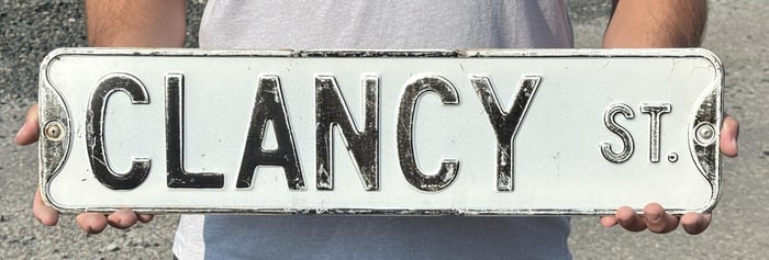 Antique Helena Montana Clancy Street Sign