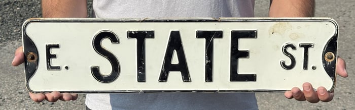 Antique Helena Montana State Street Sign