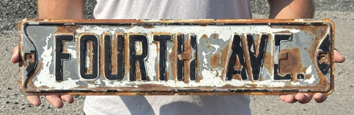Antique Helena Montana Fourth Ave Street Sign