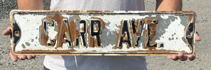 Antique Helena Montana Carr Ave Street Sign