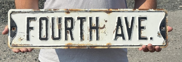 Antique Helena Montana Fourth Ave Street Sign