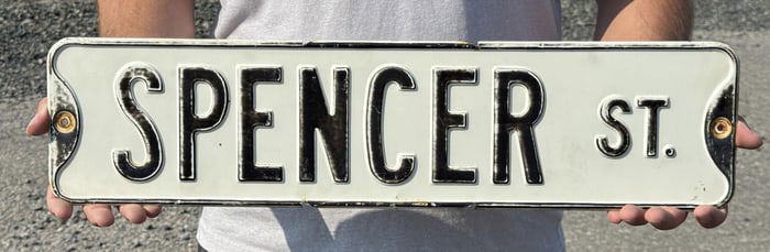 Antique Helena Montana Spencer Street Sign