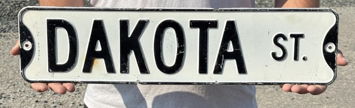 Antique Helena Montana Dakota Street Sign