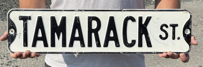 Antique Helena Montana Tamarack Street Sign