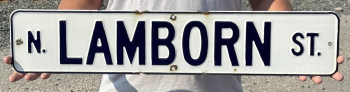 Porcelain Helena Montana Lamborn Street Sign