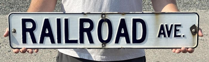 Porcelain Helena Montana Railroad Street Sign
