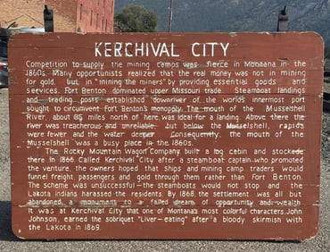 Kerchival City Montana Tourist Information Sign