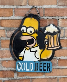 Homer Simpson Cold Beer Sign