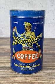 Wampum Brand Coffee Tin Can 3lb