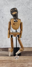 Black Americana Minstrel Jointed Wood Doll Puppet