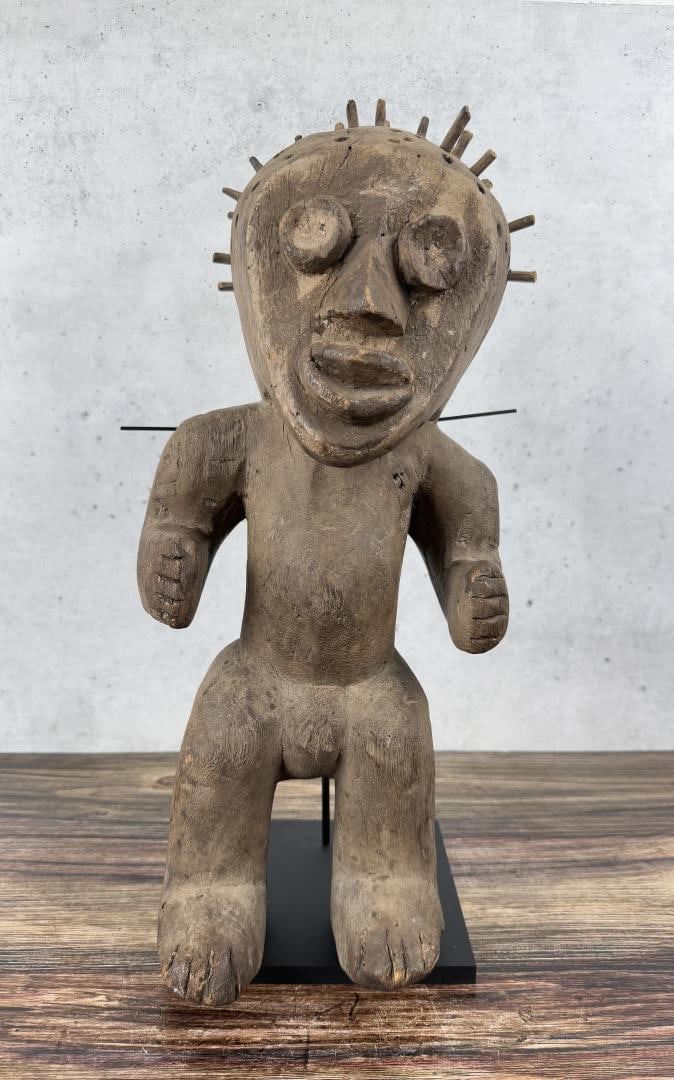 Mambila Guardian Tadep Cameroon Africa Tribal Art: 19 3/4" tall by 9 1/4" wide.