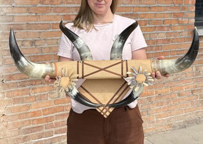 Mexican Souvenir Steer Horn Hat Rack