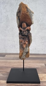 Montana Cottonwood Cowboy Carving A. Oliver