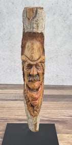 Montana Cottonwood Indian Carving L. Steyer