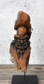 Montana Cottonwood Cowboy Carving A. Oliver