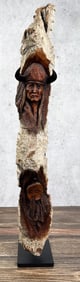 Montana Cottonwood Indian Carving A. Oliver