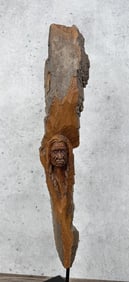 Montana Cottonwood Indian Carving A. Oliver