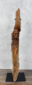 Montana Cottonwood Indian Carving A. Oliver