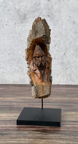 Montana Cottonwood Cowboy Carving A. Oliver