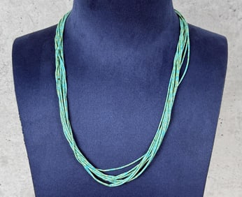 Santo Domingo Rolled Turquoise Heishi Necklace