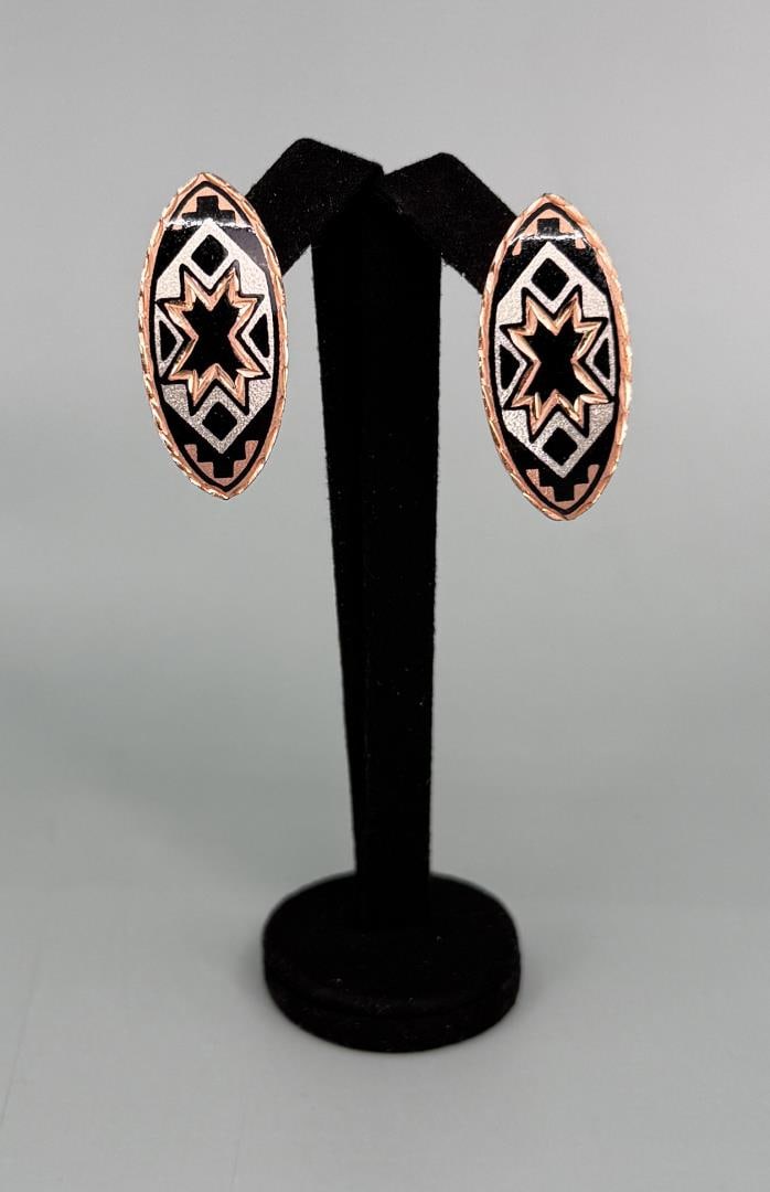 Southwest Star Trading Post Copper Earrings (1 of 3)
