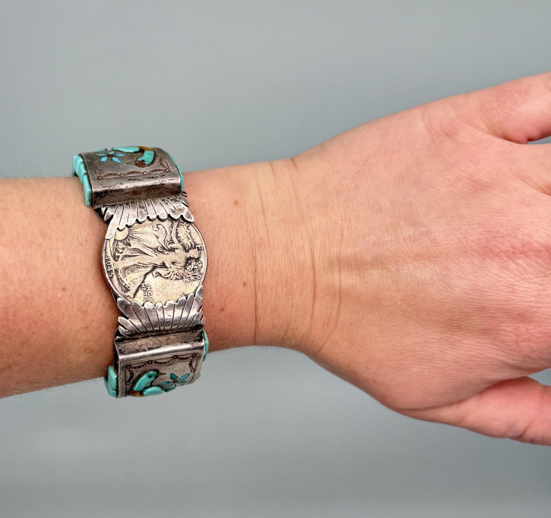 Harry Spencer Zuni Inlaid Sterling Bracelet (1 of 7)