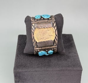 Ben Touchine Navajo Sterling Turquoise Bracelet