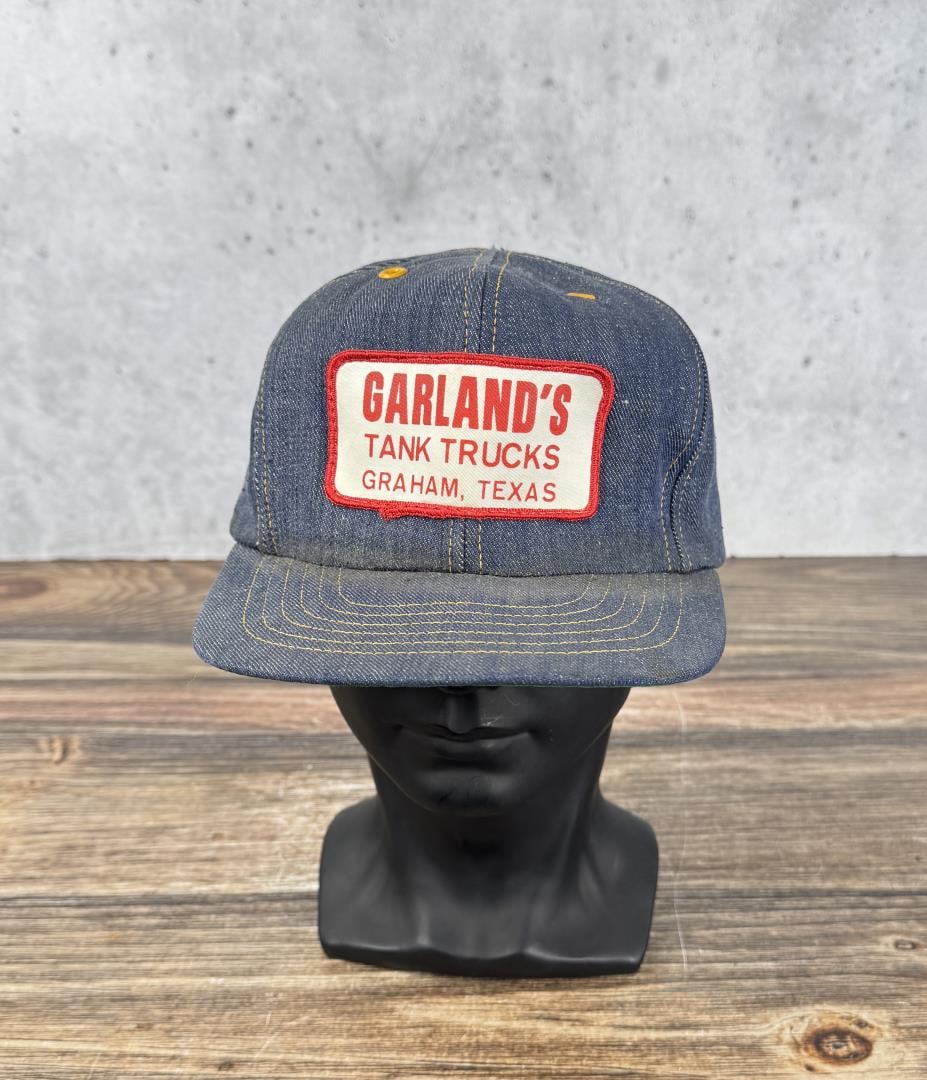 Vintage Garland Tank Trucks Denim Snapback Hat (1 of 7)