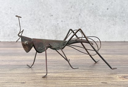 Mid Century Brutalist Metal Grasshopper