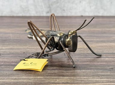 Mid Century Brutalist Metal Grasshopper