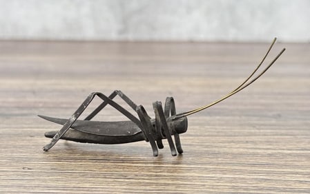 Mid Century Brutalist Metal Grasshopper