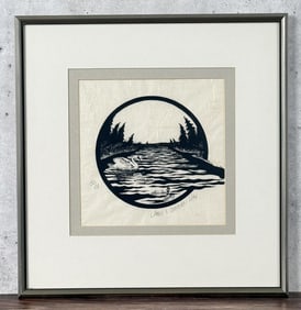 James Clayborn Montana Woodblock Print